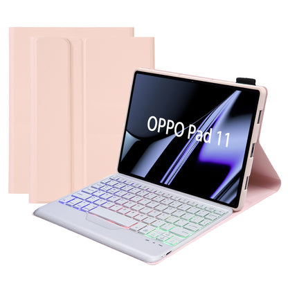 OP11-BS For Oppo Pad 11-inch Detachable Bluetooth Keyboard Case with 3-Color Backlit PU Leather+TPU Protective Cover