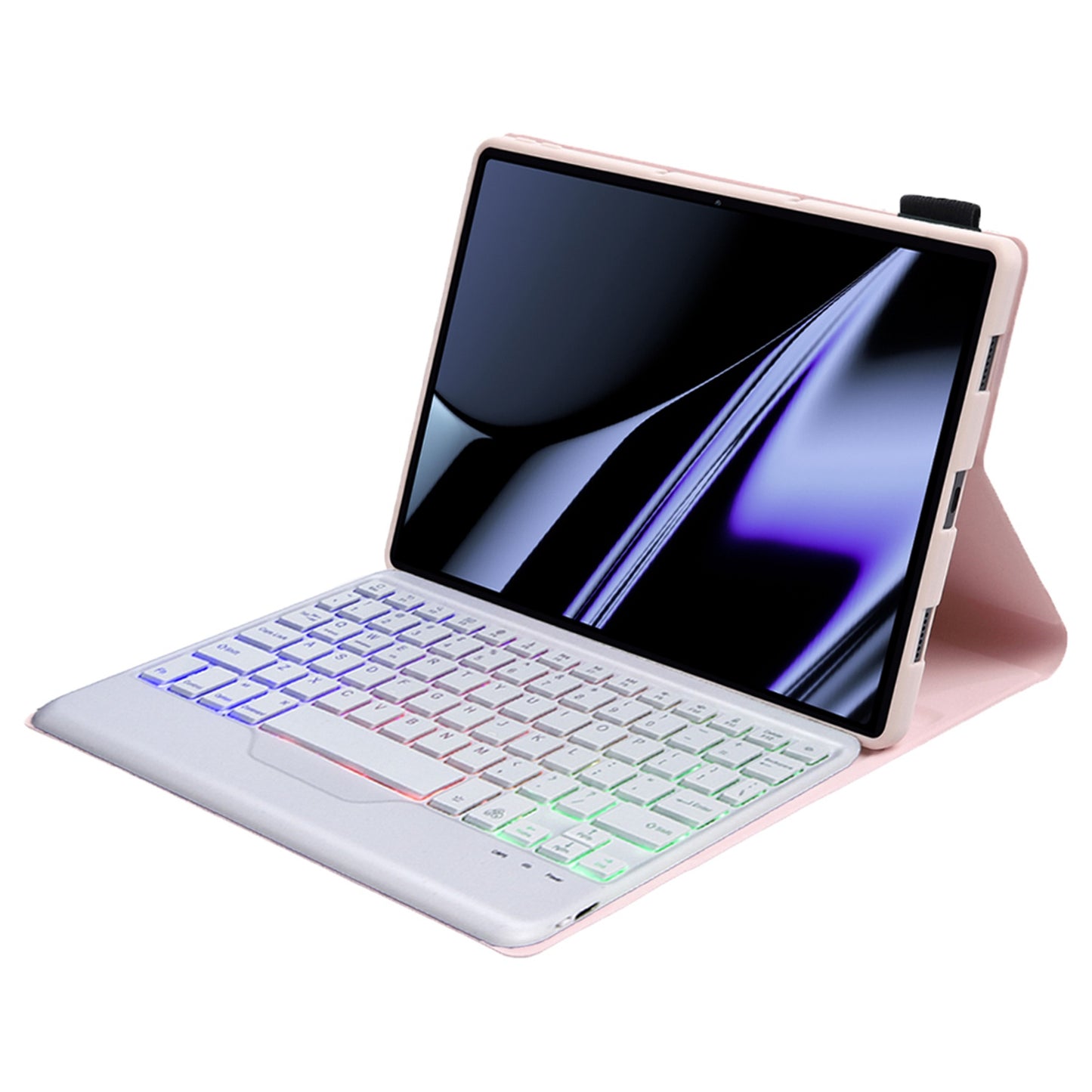 OP11-BS For Oppo Pad 11-inch Detachable Bluetooth Keyboard Case with 3-Color Backlit PU Leather+TPU Protective Cover