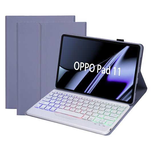 OP11-BS For Oppo Pad 11-inch Detachable Bluetooth Keyboard Case with 3-Color Backlit PU Leather+TPU Protective Cover