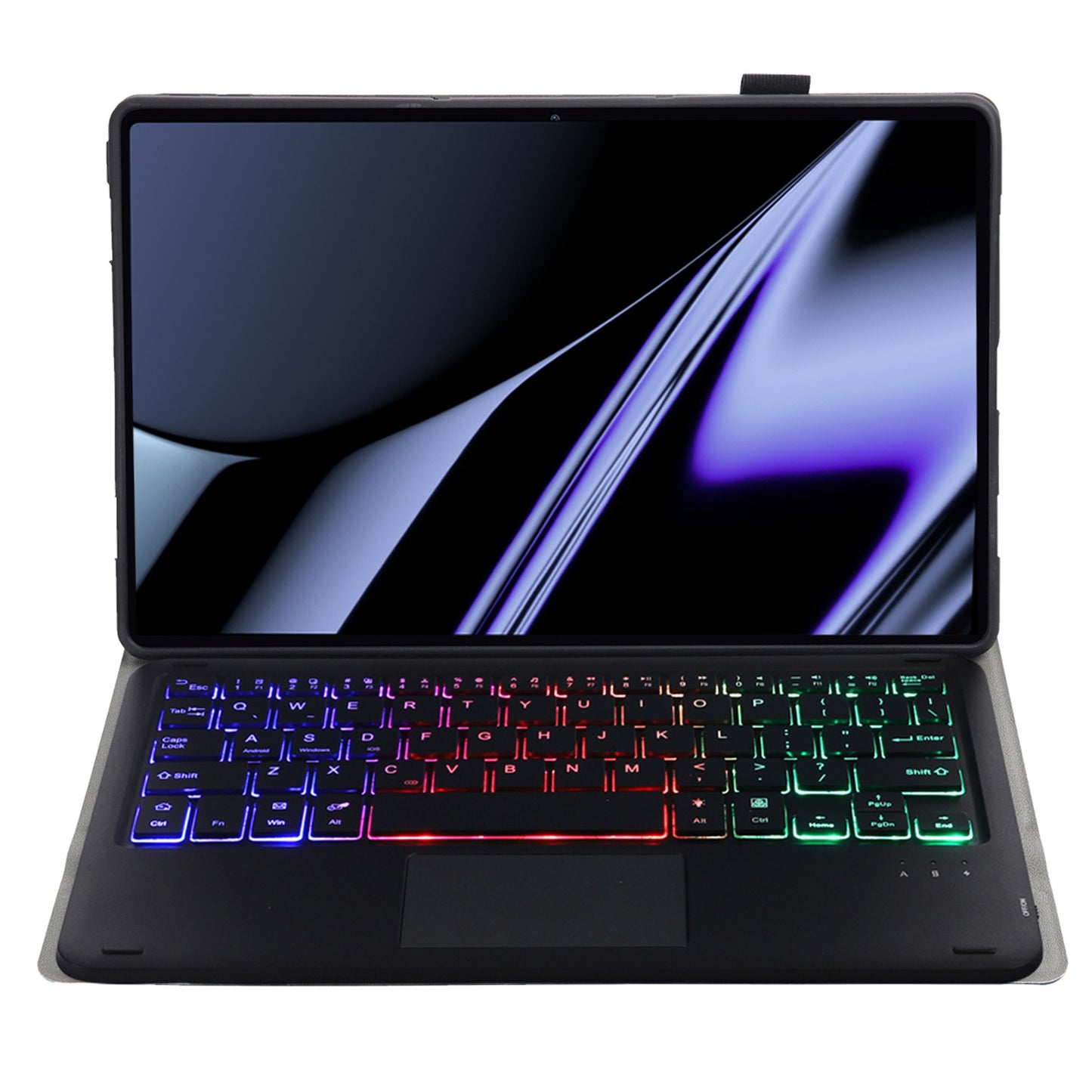 OP11-AS For Oppo Pad 11-inch PU Leather Protective Case + Detachable Bluetooth Keyboard with 3-Color Backlit  / TouchPad