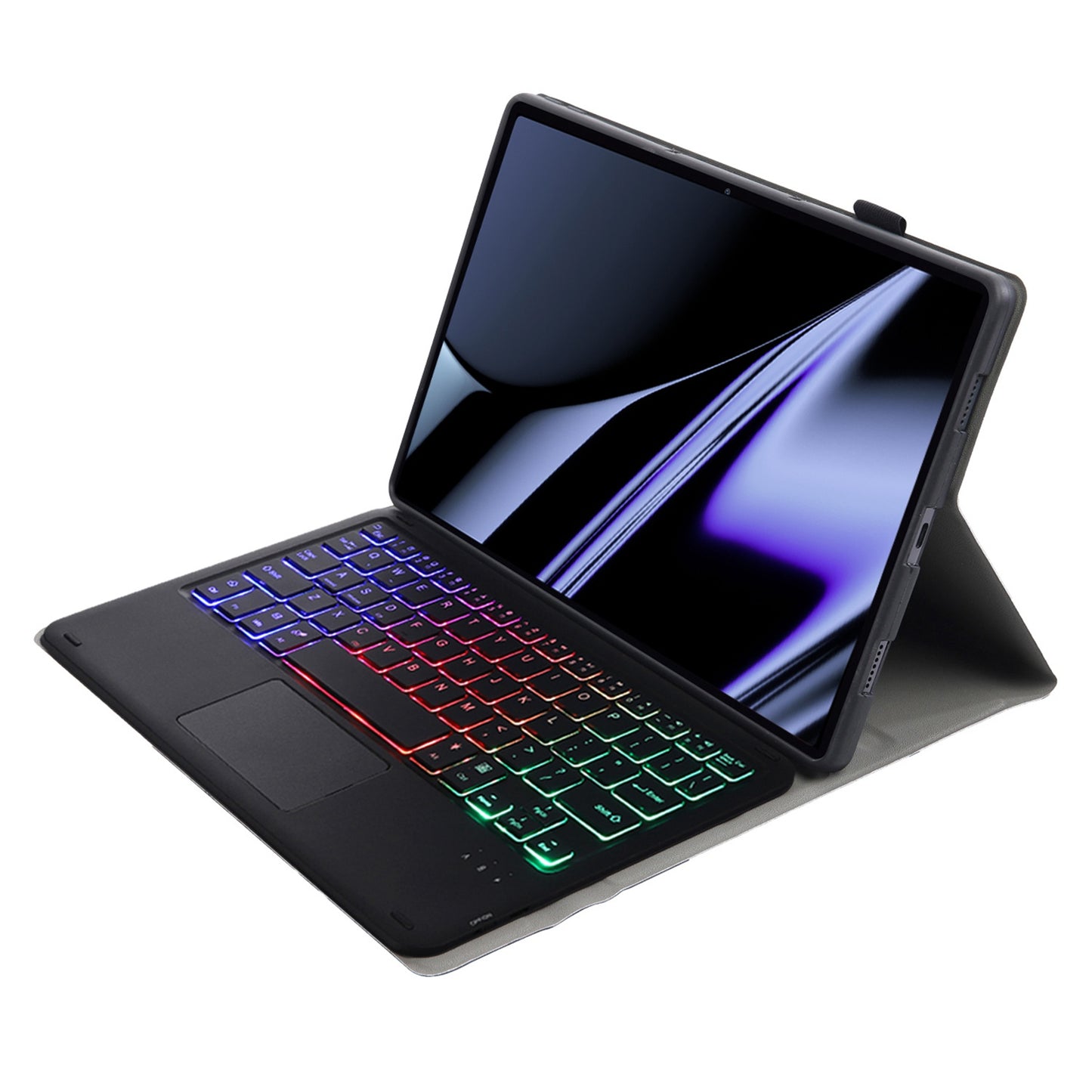 OP11-AS For Oppo Pad 11-inch PU Leather Protective Case + Detachable Bluetooth Keyboard with 3-Color Backlit  / TouchPad