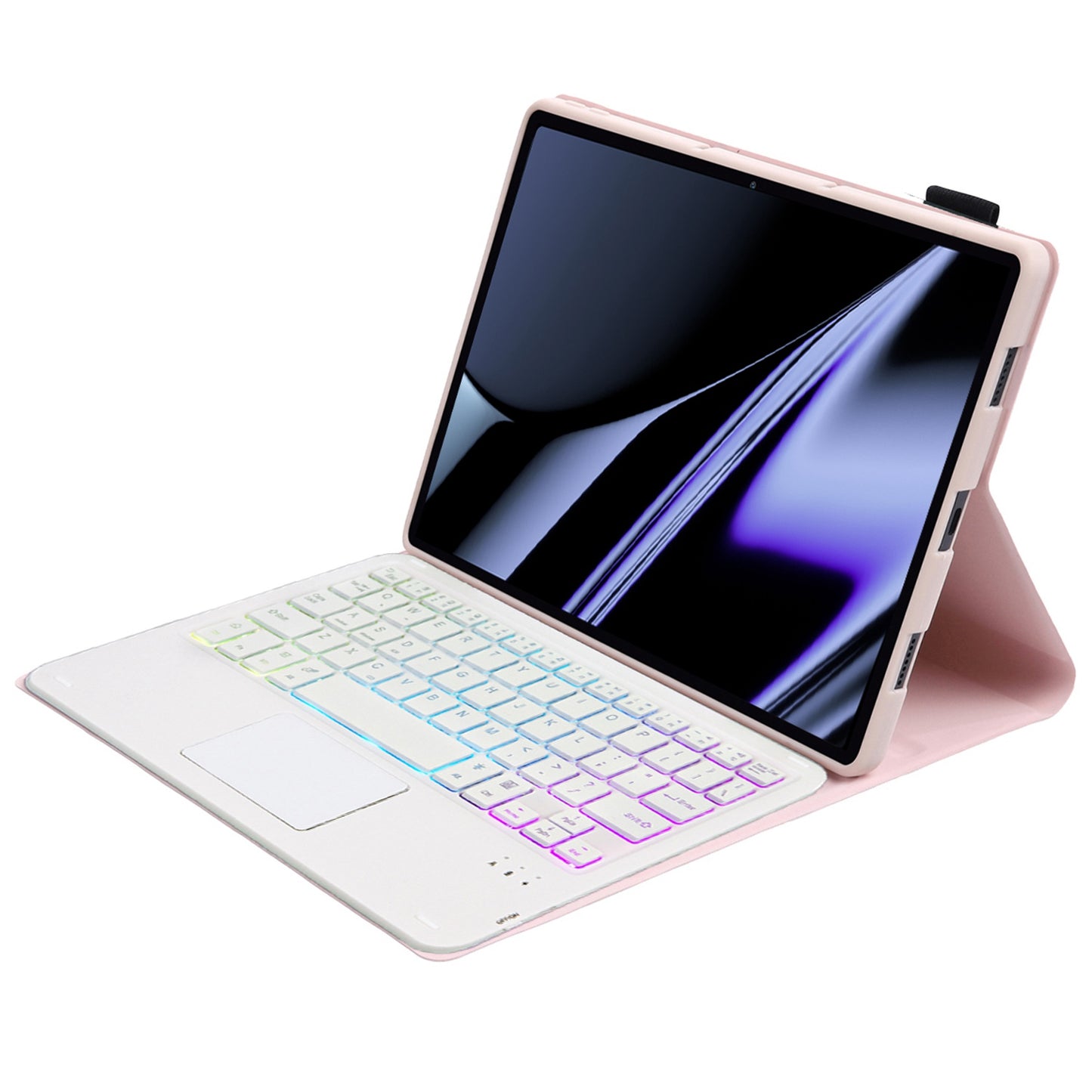 OP11-AS For Oppo Pad 11-inch PU Leather Protective Case + Detachable Bluetooth Keyboard with 3-Color Backlit  / TouchPad