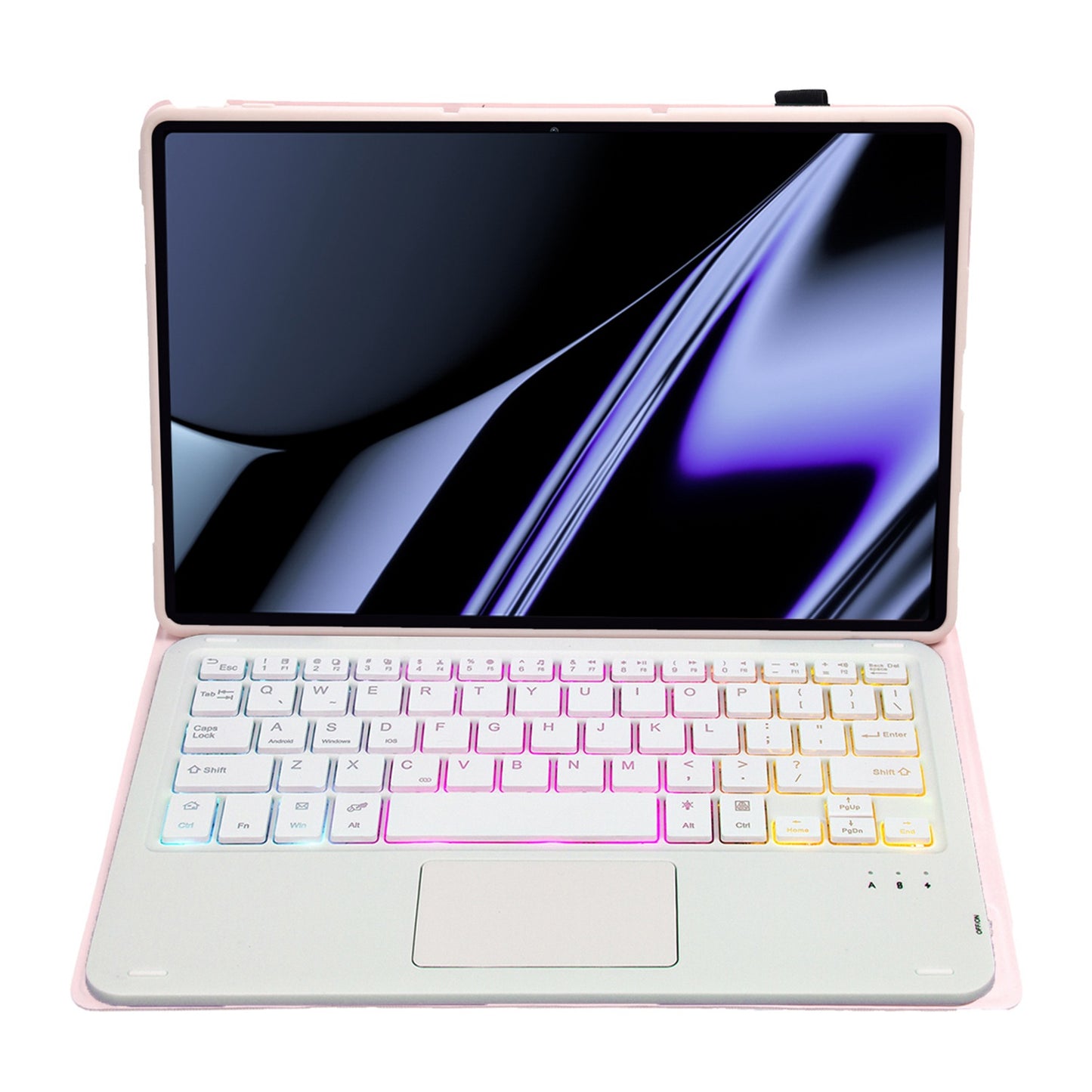 OP11-AS For Oppo Pad 11-inch PU Leather Protective Case + Detachable Bluetooth Keyboard with 3-Color Backlit  / TouchPad