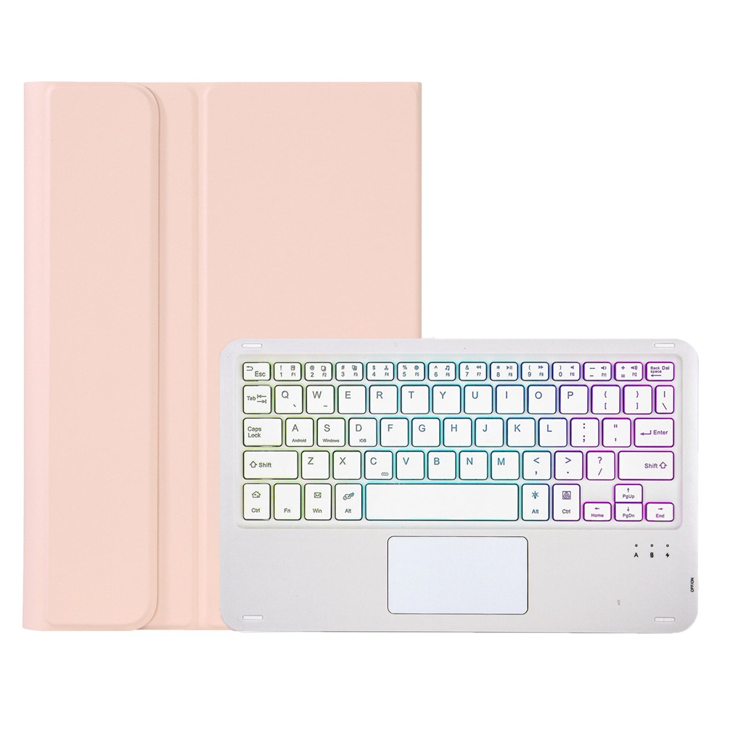 OP11-AS For Oppo Pad 11-inch PU Leather Protective Case + Detachable Bluetooth Keyboard with 3-Color Backlit  / TouchPad