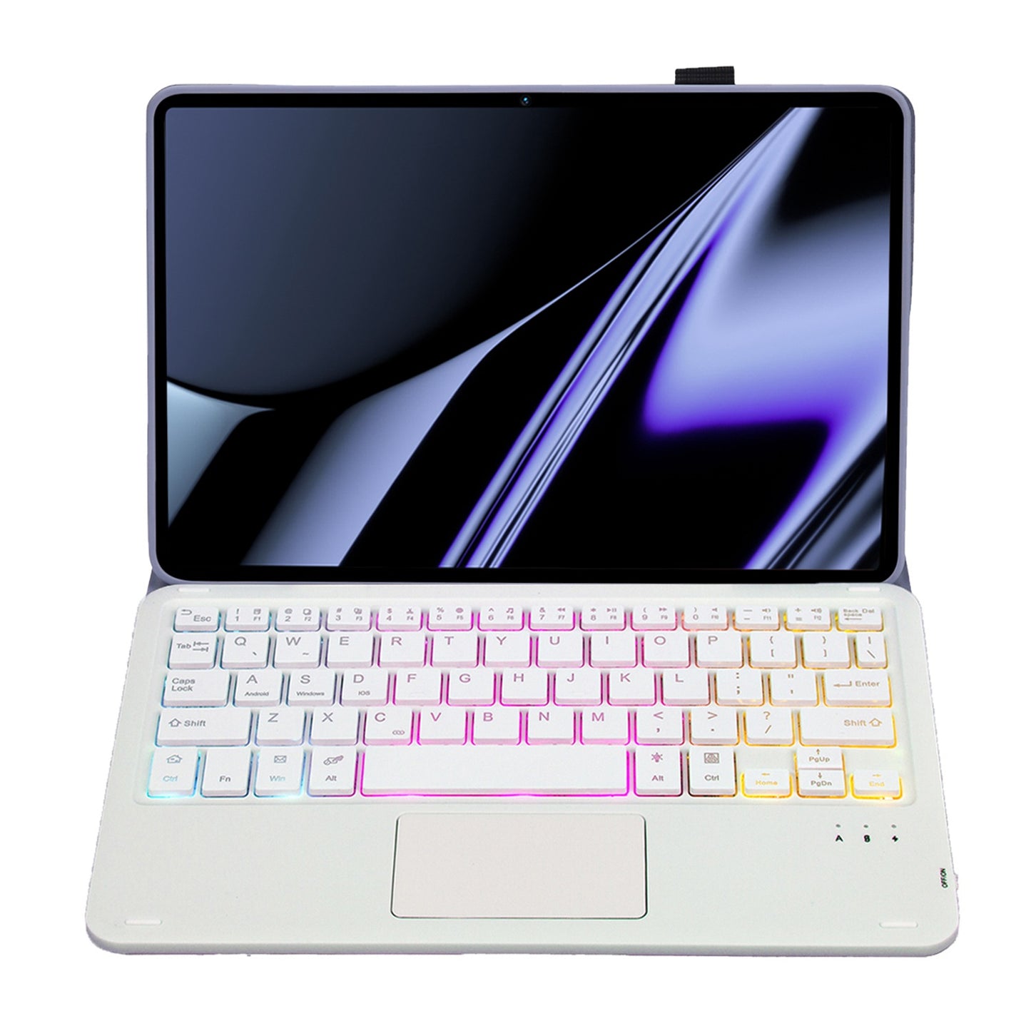 OP11-AS For Oppo Pad 11-inch PU Leather Protective Case + Detachable Bluetooth Keyboard with 3-Color Backlit  / TouchPad