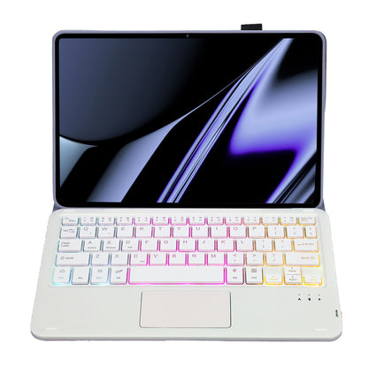 OP11-AS For Oppo Pad 11-inch PU Leather Protective Case + Detachable Bluetooth Keyboard with 3-Color Backlit  / TouchPad