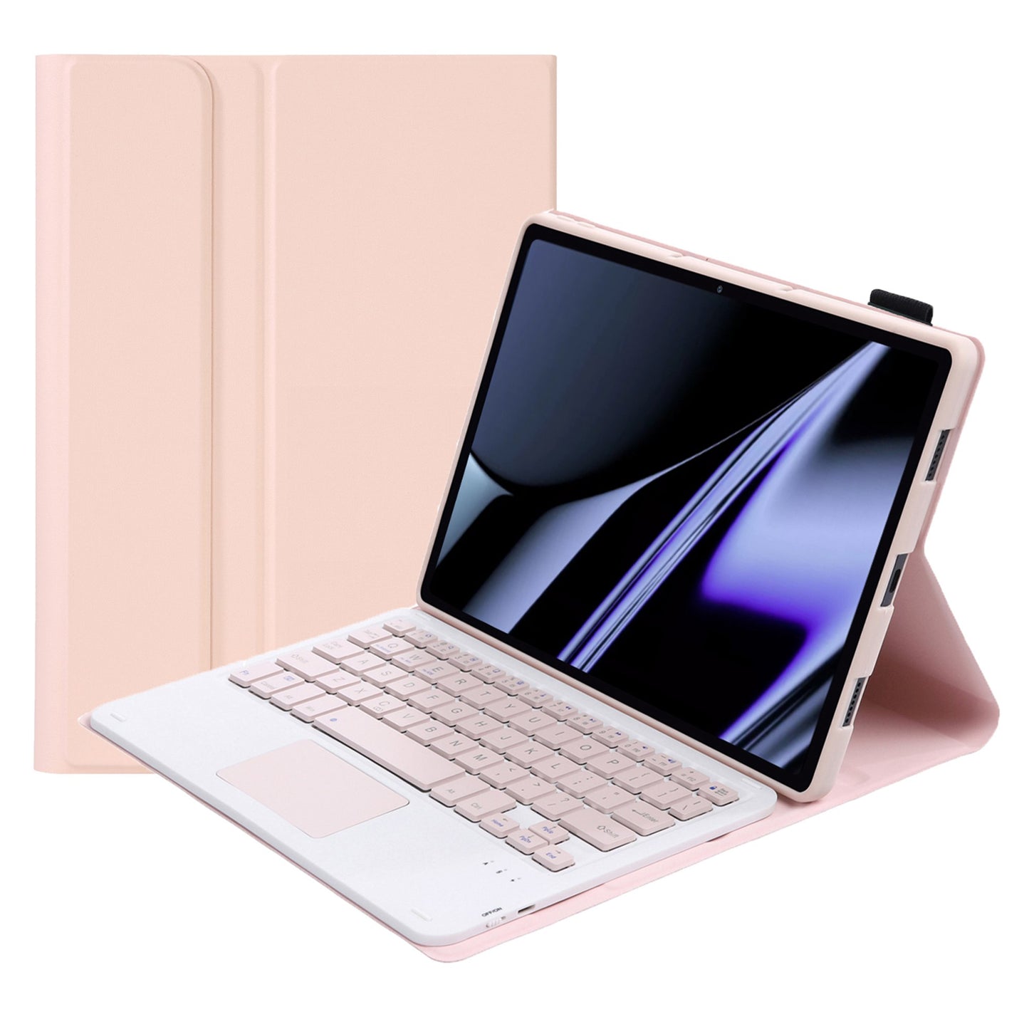 OP11-A For Oppo Pad 11-inch Shockproof Leather Case + Bluetooth Keyboard with TouchPad Anti-Fall Stand Cover