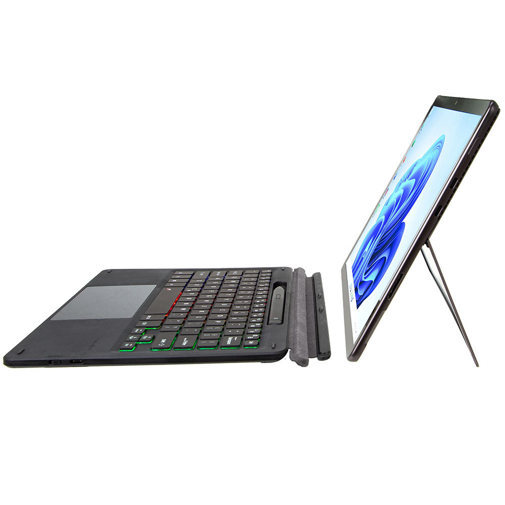 KF17S For Microsoft Surface Pro 8 / Pro X, Bluetooth Keyboard with TouchPad / Pencil Holder 3-Color Backlit Wireless Keyboard