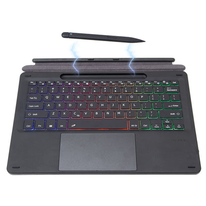 KF17S For Microsoft Surface Pro 8 / Pro X, Bluetooth Keyboard with TouchPad / Pencil Holder 3-Color Backlit Wireless Keyboard