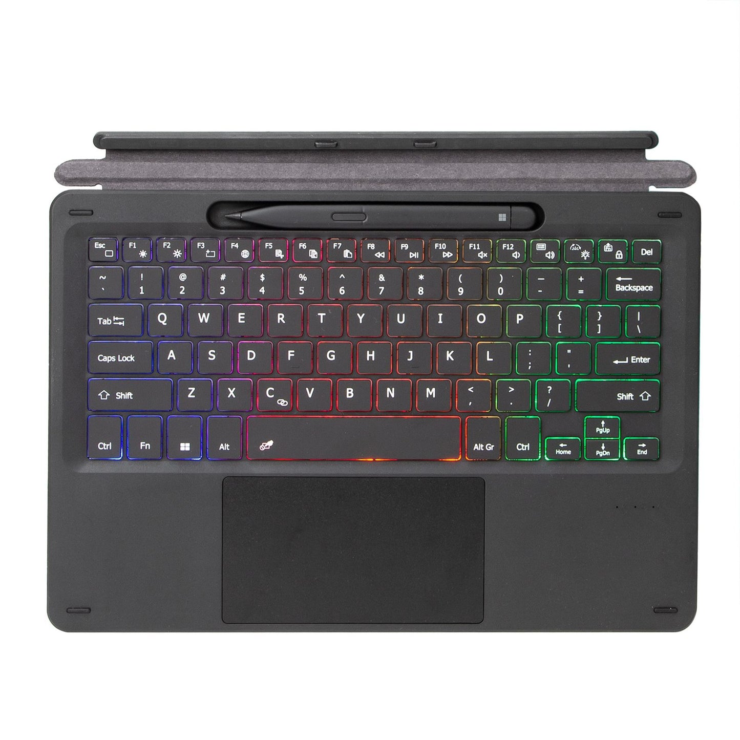 KF17S For Microsoft Surface Pro 8 / Pro X, Bluetooth Keyboard with TouchPad / Pencil Holder 3-Color Backlit Wireless Keyboard