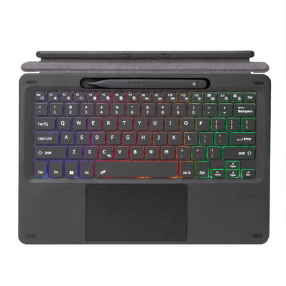 KF17S For Microsoft Surface Pro 8 / Pro X, Bluetooth Keyboard with TouchPad / Pencil Holder 3-Color Backlit Wireless Keyboard
