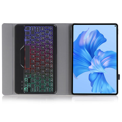 AHW12-BS For Huawei MatePad Pro 11 (2022) Leather Stand Cover Protective Case with Detachable Tri-color Backlight Bluetooth Keyboard