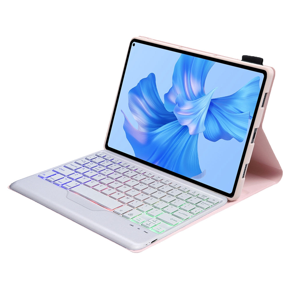 AHW12-BS For Huawei MatePad Pro 11 (2022) Leather Stand Cover Protective Case with Detachable Tri-color Backlight Bluetooth Keyboard