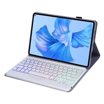 AHW12-BS For Huawei MatePad Pro 11 (2022) Leather Stand Cover Protective Case with Detachable Tri-color Backlight Bluetooth Keyboard