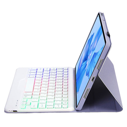 AHW12-BS For Huawei MatePad Pro 11 (2022) Leather Stand Cover Protective Case with Detachable Tri-color Backlight Bluetooth Keyboard