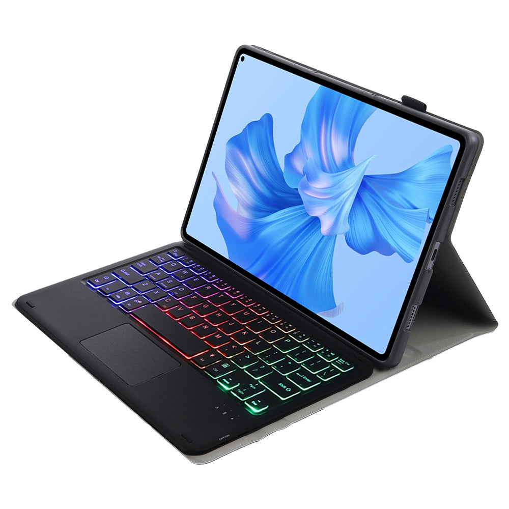AHW12-AS For Huawei MatePad Pro 11 (2022) 3-Color Backlit Bluetooth Keyboard with TouchPad PU Leather+TPU Anti-Fall Case