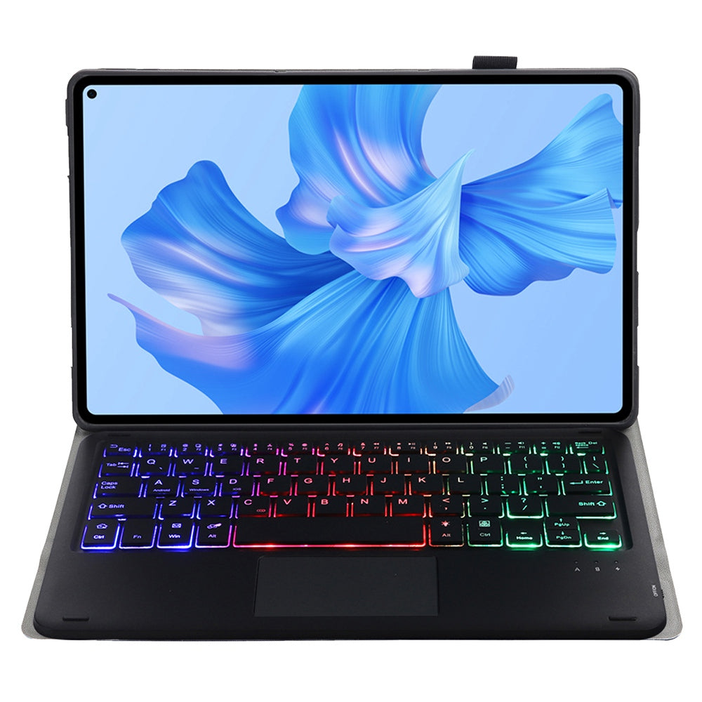 AHW12-AS For Huawei MatePad Pro 11 (2022) 3-Color Backlit Bluetooth Keyboard with TouchPad PU Leather+TPU Anti-Fall Case