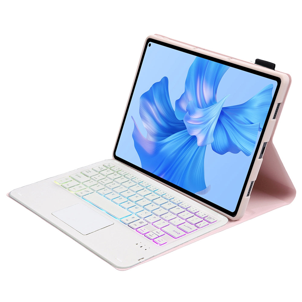 AHW12-AS For Huawei MatePad Pro 11 (2022) 3-Color Backlit Bluetooth Keyboard with TouchPad PU Leather+TPU Anti-Fall Case