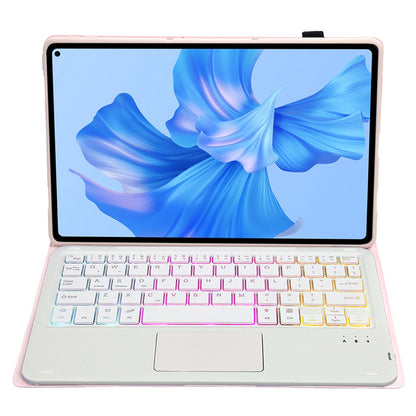AHW12-AS For Huawei MatePad Pro 11 (2022) 3-Color Backlit Bluetooth Keyboard with TouchPad PU Leather+TPU Anti-Fall Case
