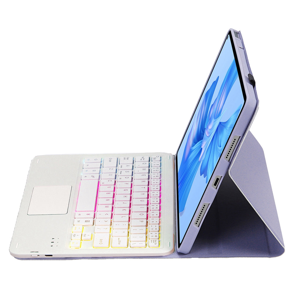 AHW12-AS For Huawei MatePad Pro 11 (2022) 3-Color Backlit Bluetooth Keyboard with TouchPad PU Leather+TPU Anti-Fall Case