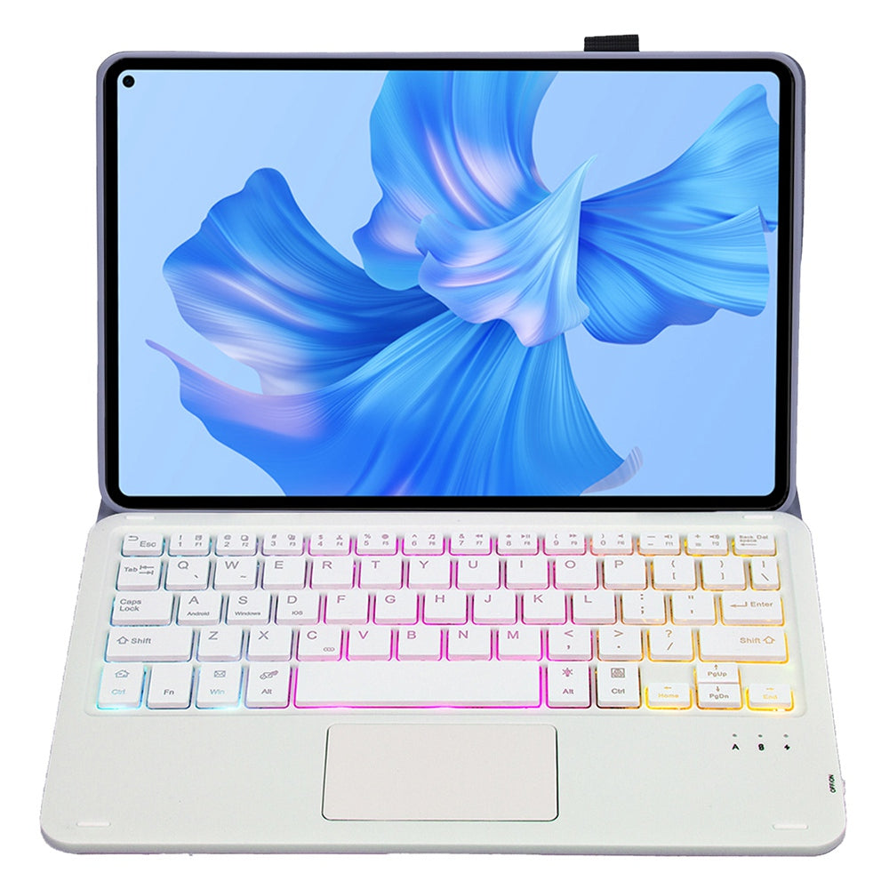AHW12-AS For Huawei MatePad Pro 11 (2022) 3-Color Backlit Bluetooth Keyboard with TouchPad PU Leather+TPU Anti-Fall Case