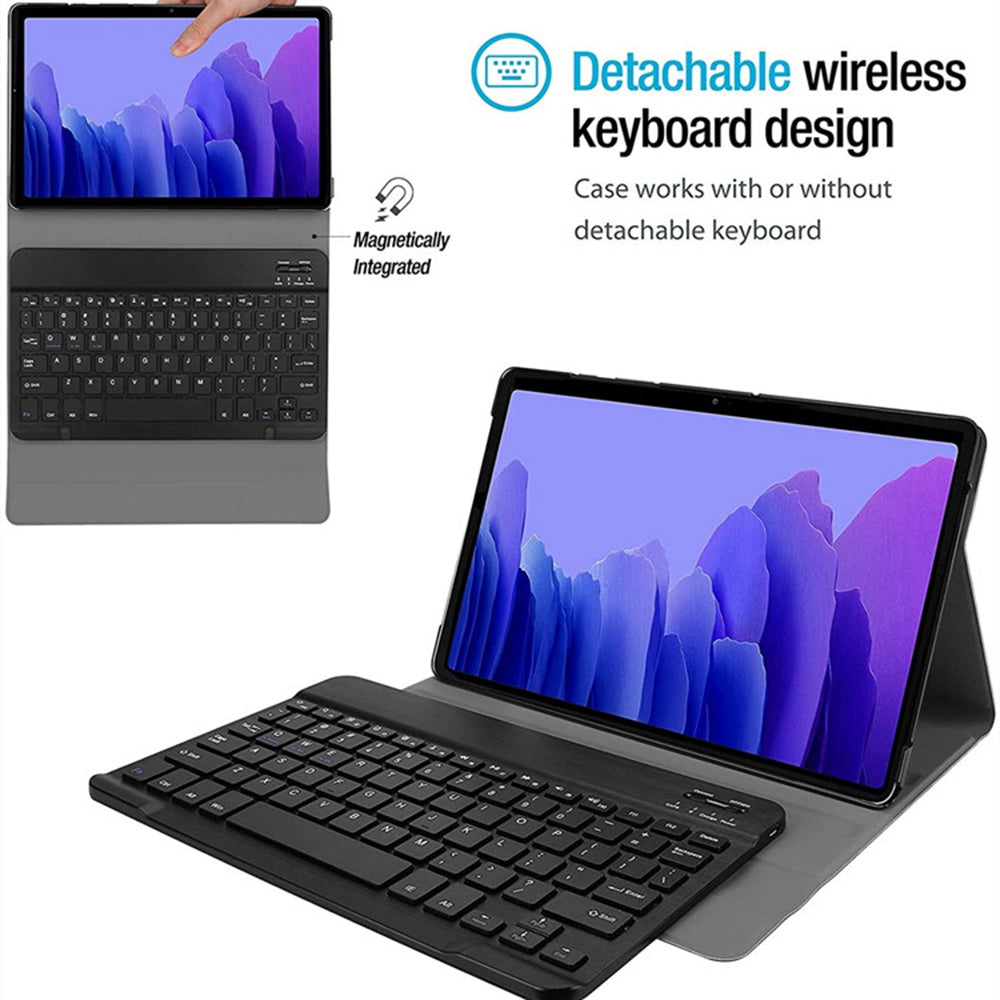 SK-T500D For Samsung Galaxy Tab A7 10.4 (2020) SM-T500 / T505 / T505N / T507 2 in 1 PU Leather Anti-Drop Case + Detachable Bluetooth Keyboard with Colorful Backlit