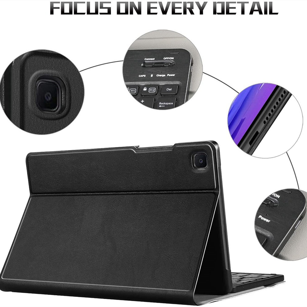 SK-T500D For Samsung Galaxy Tab A7 10.4 (2020) SM-T500 / T505 / T505N / T507 2 in 1 PU Leather Anti-Drop Case + Detachable Bluetooth Keyboard with Colorful Backlit
