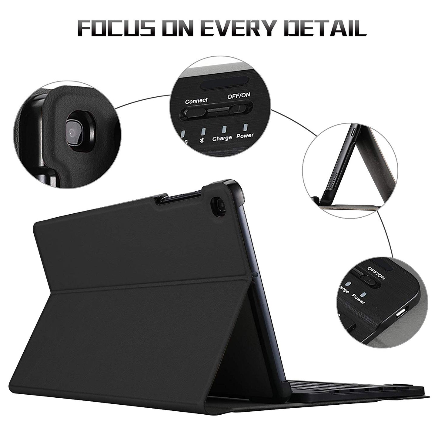 SK-P610 For Samsung Galaxy Tab S6 Lite (SM-P610) Detachable Bluetooth Keyboard PU Leather Protective Cover Anti-Fall Wireless Keyboard Case