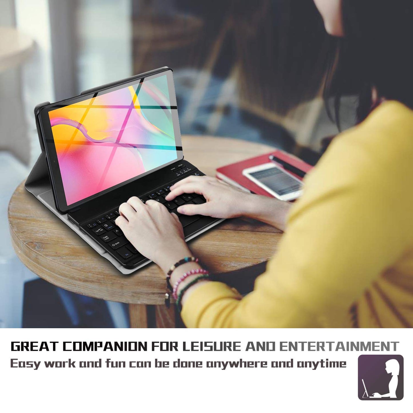 SK-P610 For Samsung Galaxy Tab S6 Lite (SM-P610) Detachable Bluetooth Keyboard PU Leather Protective Cover Anti-Fall Wireless Keyboard Case