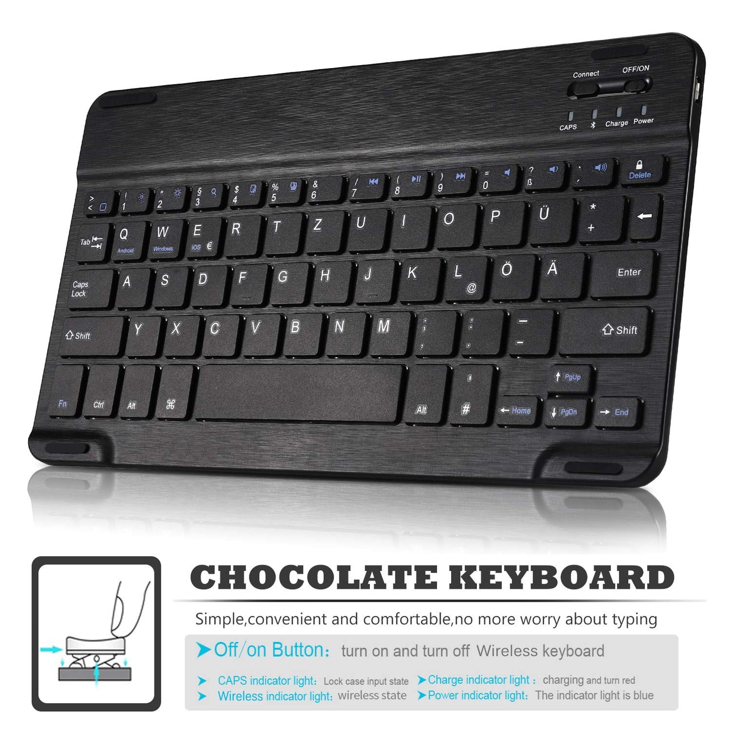 SK-P610 For Samsung Galaxy Tab S6 Lite (SM-P610) Detachable Bluetooth Keyboard PU Leather Protective Cover Anti-Fall Wireless Keyboard Case