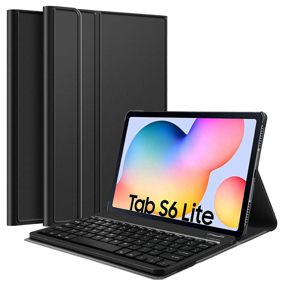 SK-P610D For Samsung Galaxy Tab S6 Lite (SM-P610) Colorful Backlit Bluetooth Keyboard with PU Leather Anti-Drop Case Wireless Keyboard Protector