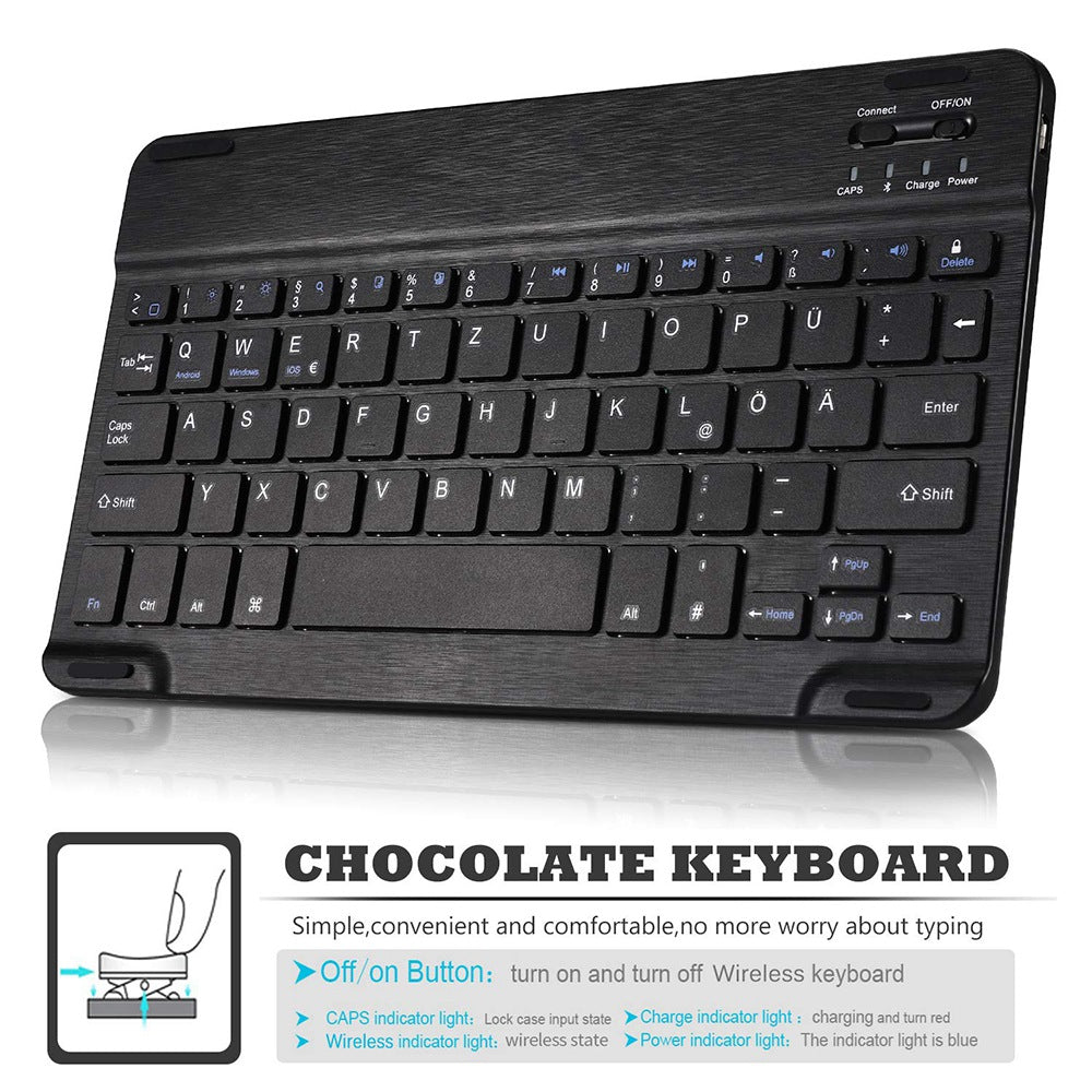 SK-P610D For Samsung Galaxy Tab S6 Lite (SM-P610) Colorful Backlit Bluetooth Keyboard with PU Leather Anti-Drop Case Wireless Keyboard Protector