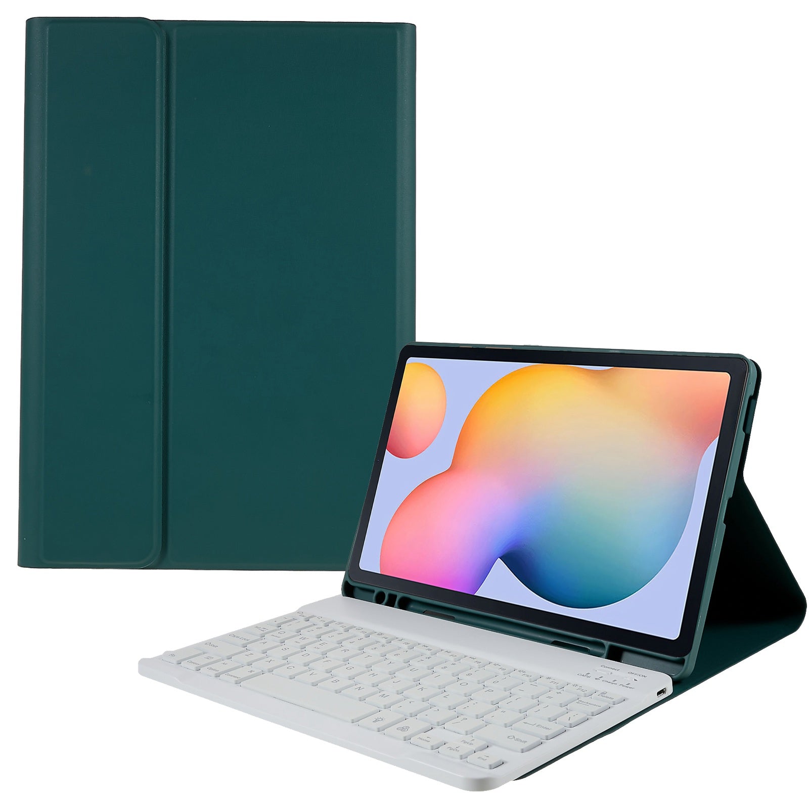 SK-P610D For Samsung Galaxy Tab S6 Lite (SM-P610) Colorful Backlit Bluetooth Keyboard with PU Leather Anti-Drop Case Wireless Keyboard Protector