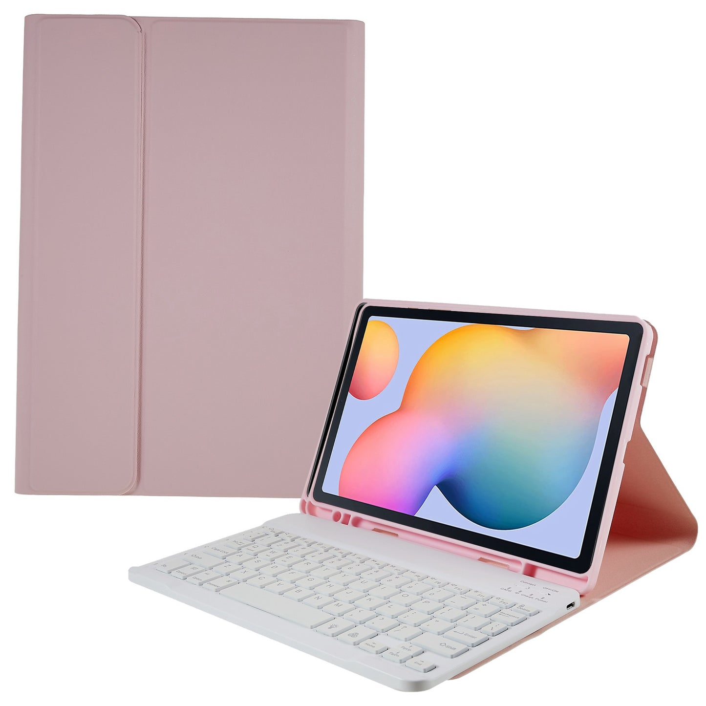 SK-P610D For Samsung Galaxy Tab S6 Lite (SM-P610) Colorful Backlit Bluetooth Keyboard with PU Leather Anti-Drop Case Wireless Keyboard Protector