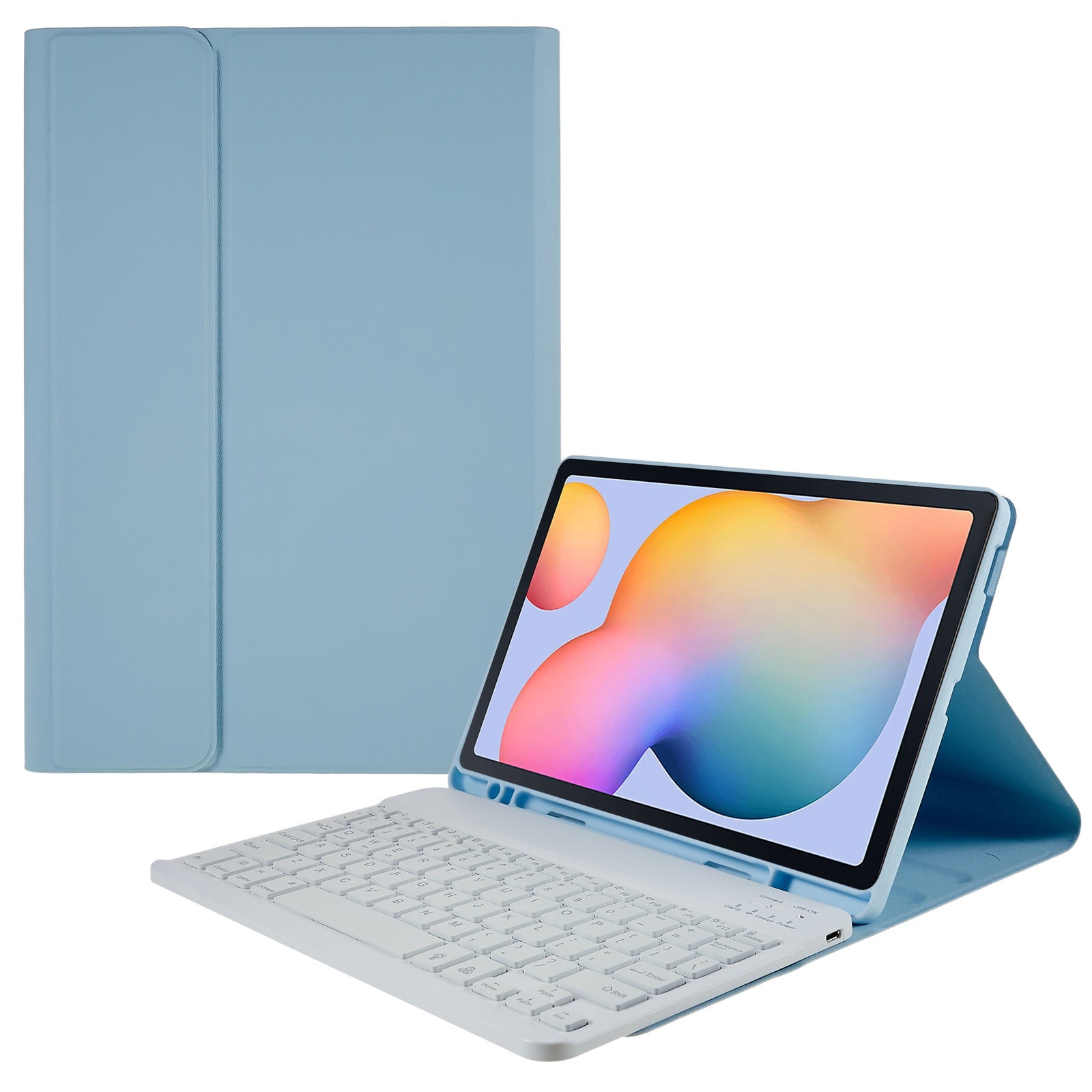 SK-P610D For Samsung Galaxy Tab S6 Lite (SM-P610) Colorful Backlit Bluetooth Keyboard with PU Leather Anti-Drop Case Wireless Keyboard Protector