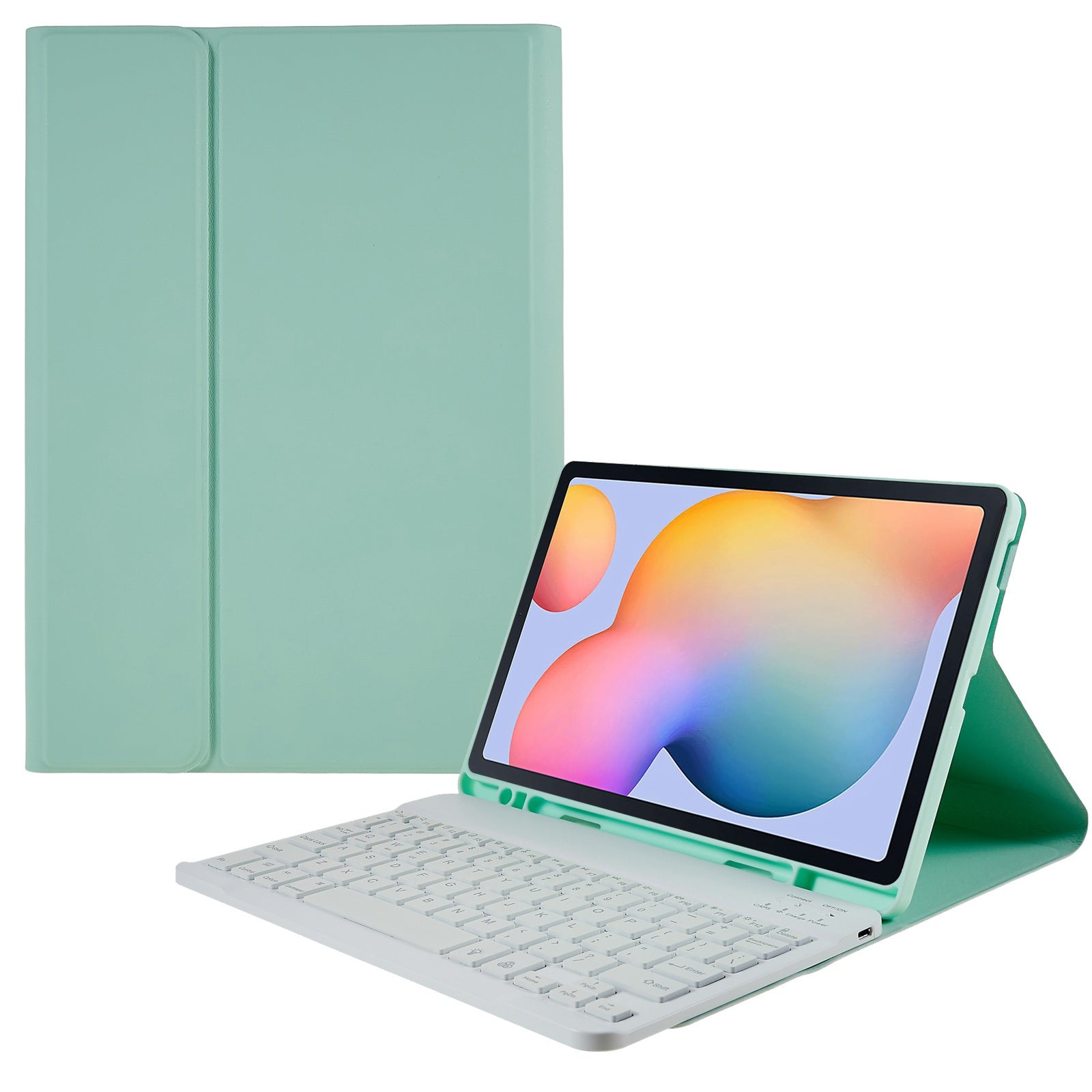 SK-P610D For Samsung Galaxy Tab S6 Lite (SM-P610) Colorful Backlit Bluetooth Keyboard with PU Leather Anti-Drop Case Wireless Keyboard Protector