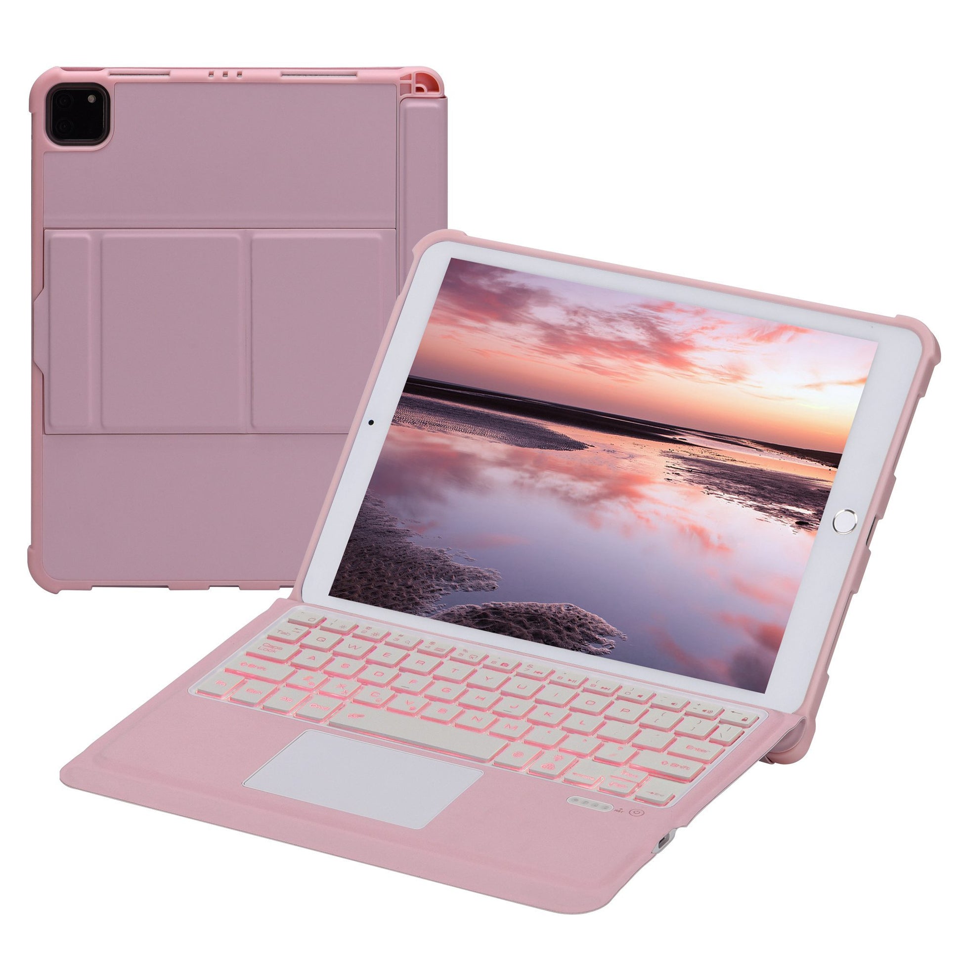 T207D For iPad Air (2020) / (2022) PU Leather Anti-Drop Case + Detachable Bluetooth Keyboard with TouchPad