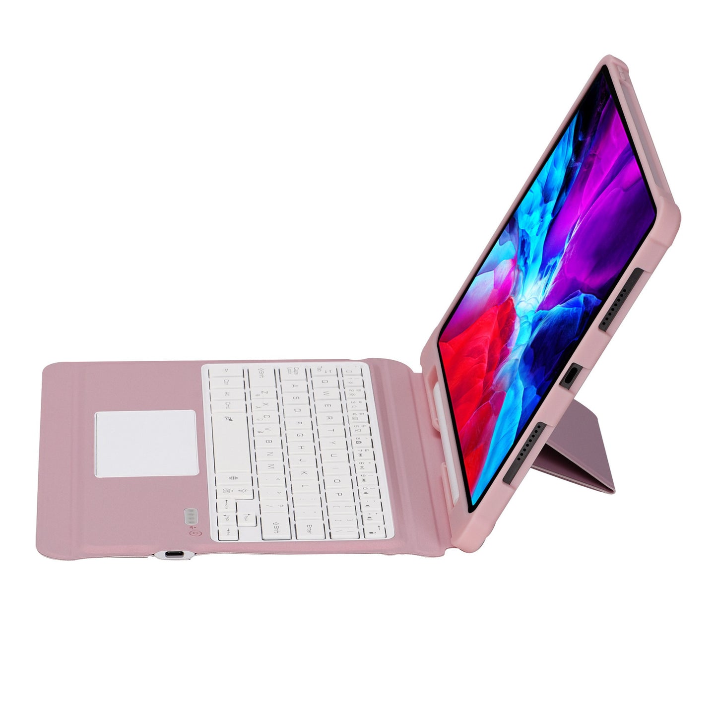 T207D For iPad Air (2020) / (2022) PU Leather Anti-Drop Case + Detachable Bluetooth Keyboard with TouchPad