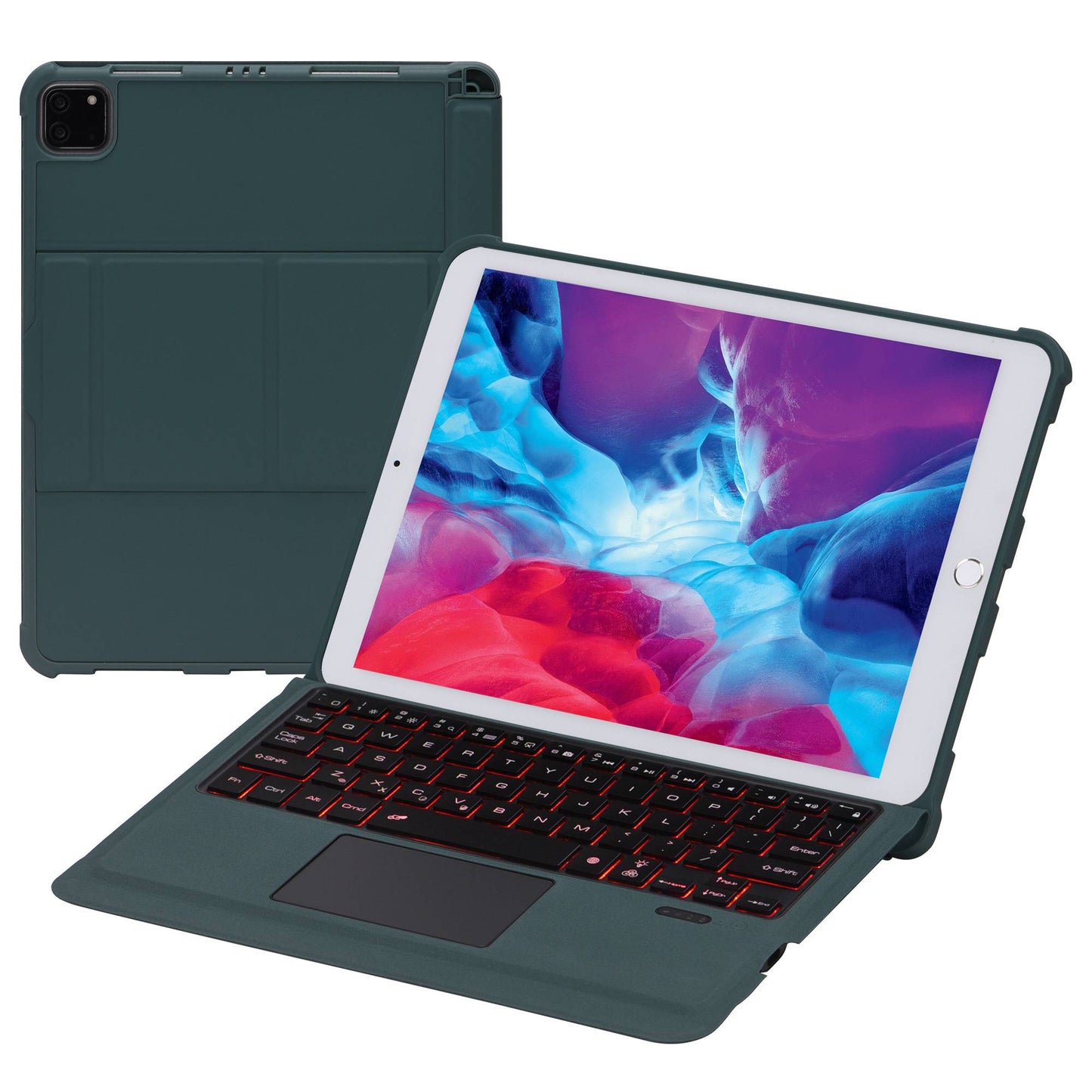 T207D For iPad Air (2020) / (2022) PU Leather Anti-Drop Case + Detachable Bluetooth Keyboard with TouchPad