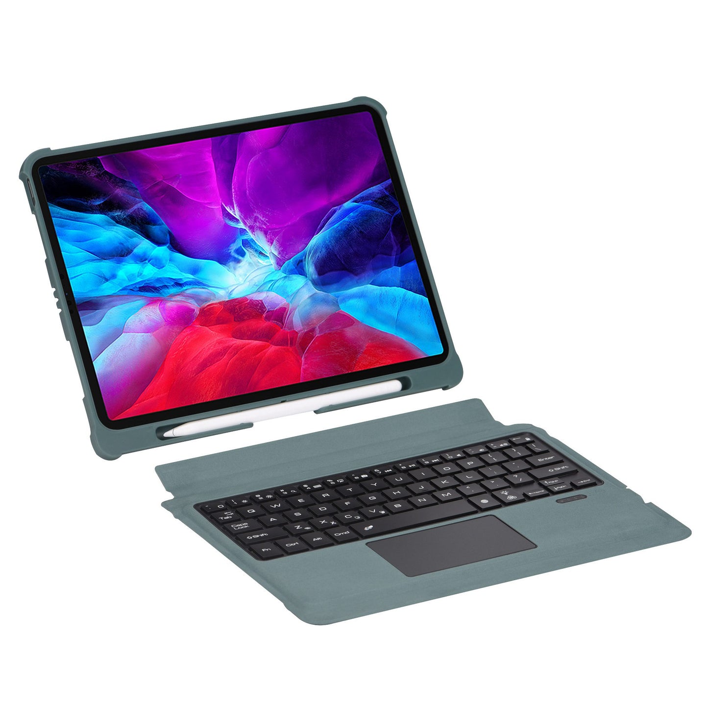 T207D For iPad Air (2020) / (2022) PU Leather Anti-Drop Case + Detachable Bluetooth Keyboard with TouchPad