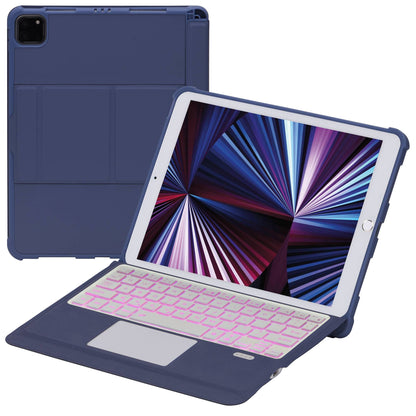 T207D For iPad Air (2020) / (2022) PU Leather Anti-Drop Case + Detachable Bluetooth Keyboard with TouchPad