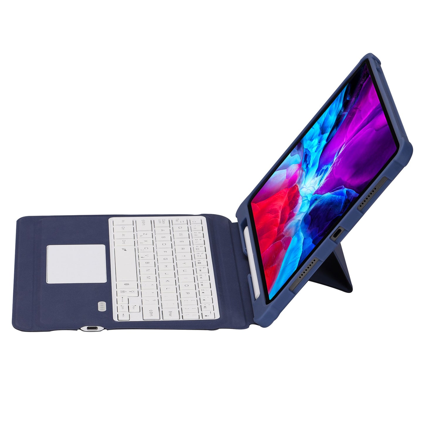 T207D For iPad Air (2020) / (2022) PU Leather Anti-Drop Case + Detachable Bluetooth Keyboard with TouchPad
