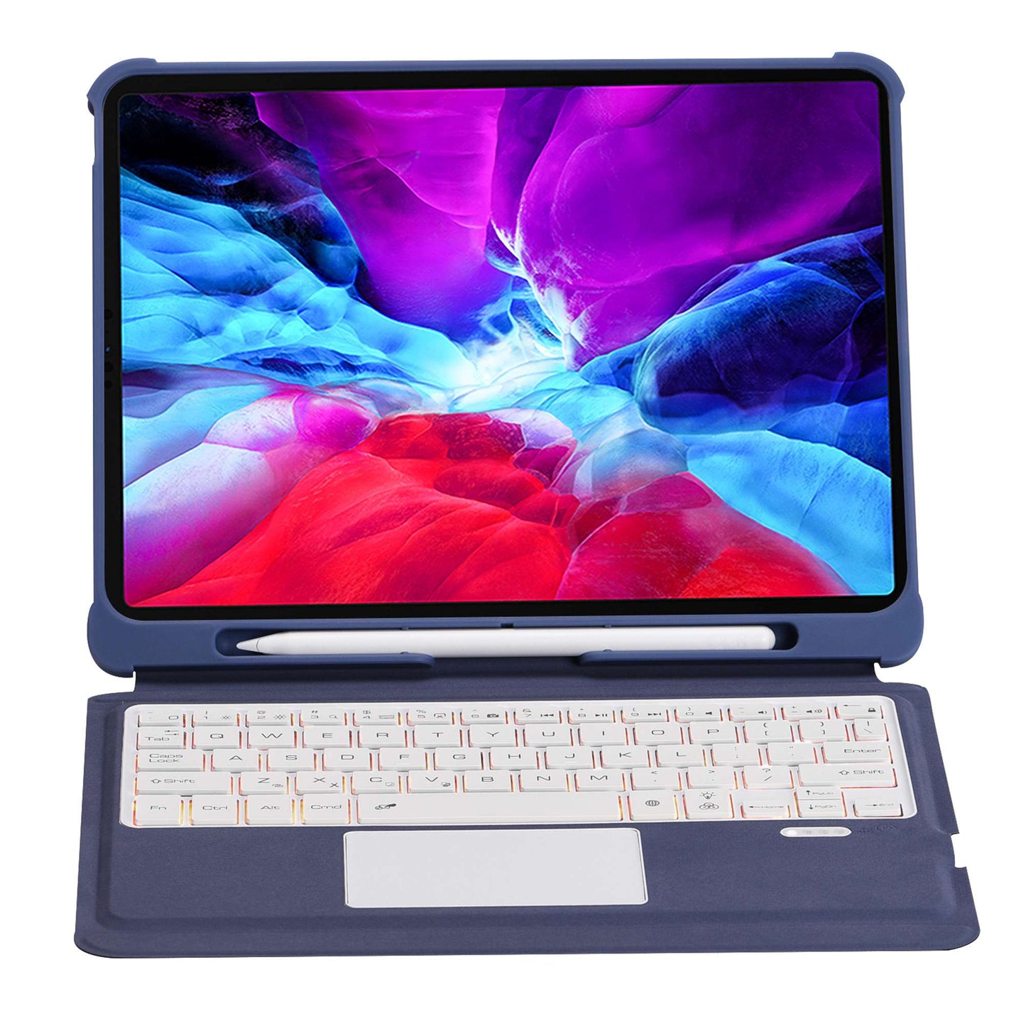 T207D For iPad Air (2020) / (2022) PU Leather Anti-Drop Case + Detachable Bluetooth Keyboard with TouchPad