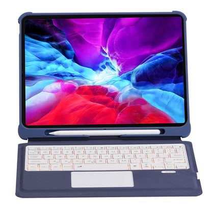 T207D For iPad Air (2020) / (2022) PU Leather Anti-Drop Case + Detachable Bluetooth Keyboard with TouchPad