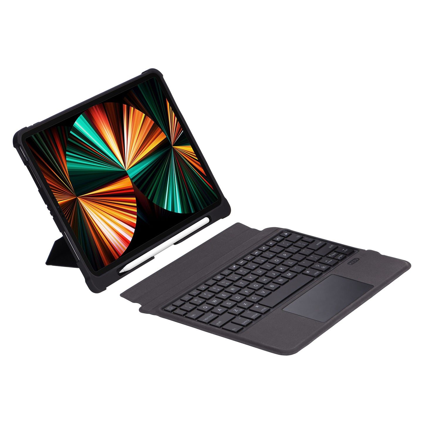 T5207D For iPad Pro 11-inch (2018) / (2020) / Air (2020) 10.9 inch Detachable Bluetooth Keyboard Case with TouchPad, PU Leather Protective Case