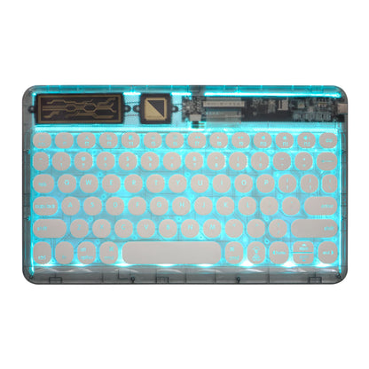 0303D Portable Bluetooth Keyboard Round Keycap Crystal Wireless Keyboard with Colorful Backlit