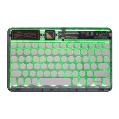 0303D Portable Bluetooth Keyboard Round Keycap Crystal Wireless Keyboard with Colorful Backlit