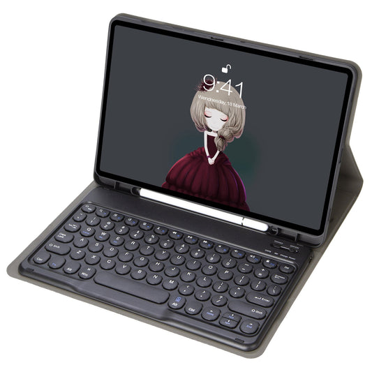 YT102B For iPad 10.2 (2019) / (2020) / (2021)  /  iPad Air 10.5 inch (2019)  /  iPad Pro 10.5-inch (2017) Shockproof Case with Bluetooth Keyboard Leather Cover with Pen Slot / Stand