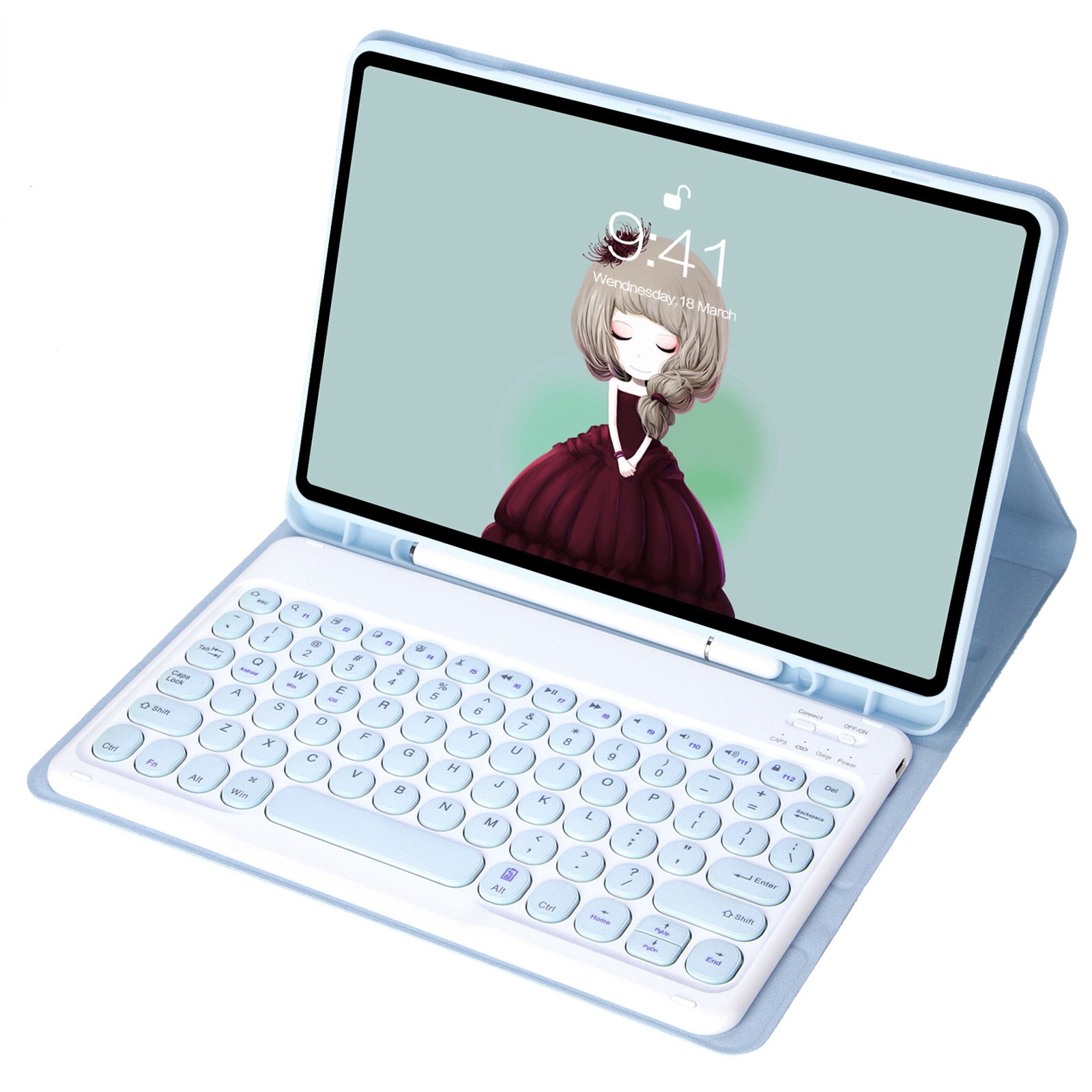 YT102B For iPad 10.2 (2019) / (2020) / (2021)  /  iPad Air 10.5 inch (2019)  /  iPad Pro 10.5-inch (2017) Shockproof Case with Bluetooth Keyboard Leather Cover with Pen Slot / Stand
