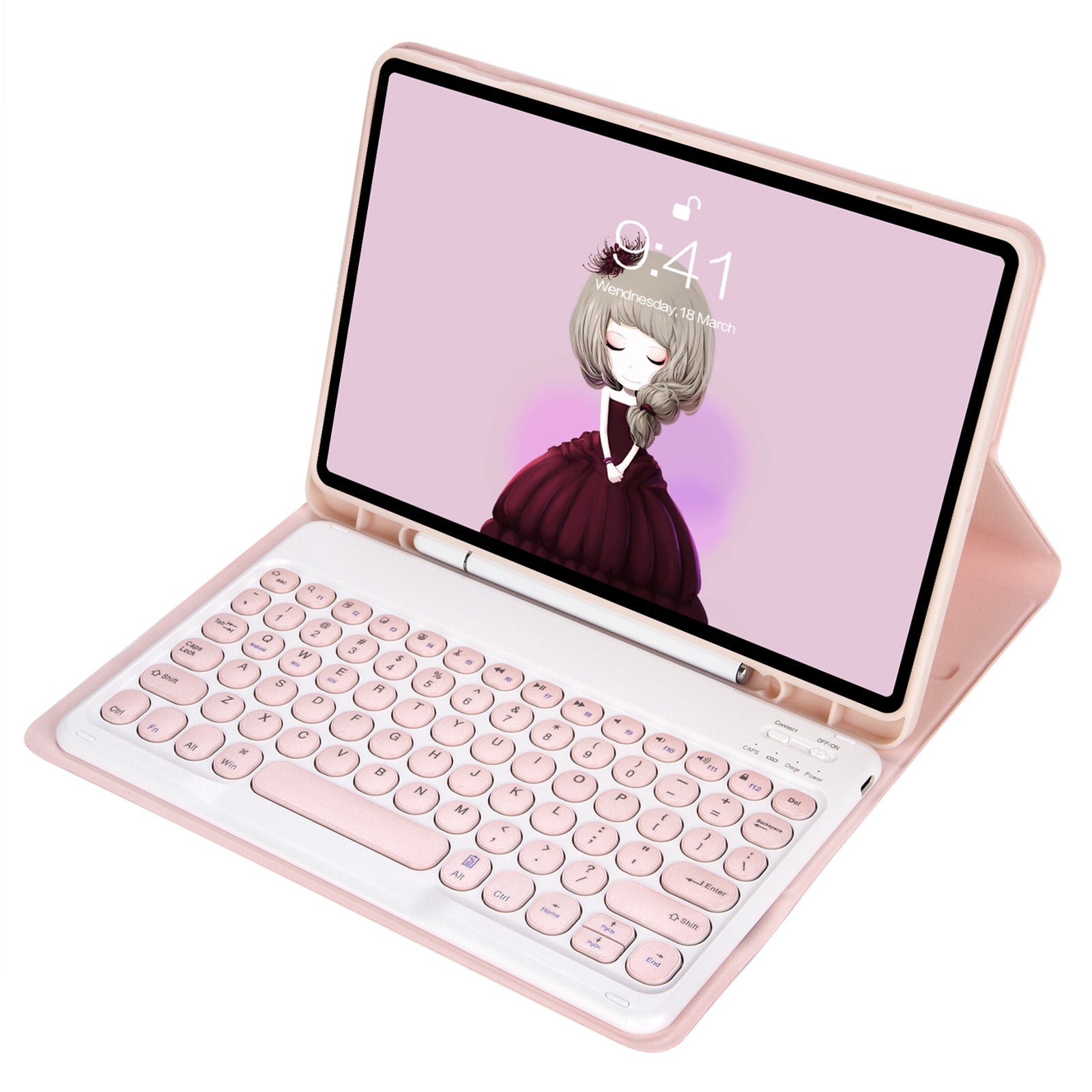 YT102B For iPad 10.2 (2019) / (2020) / (2021)  /  iPad Air 10.5 inch (2019)  /  iPad Pro 10.5-inch (2017) Shockproof Case with Bluetooth Keyboard Leather Cover with Pen Slot / Stand